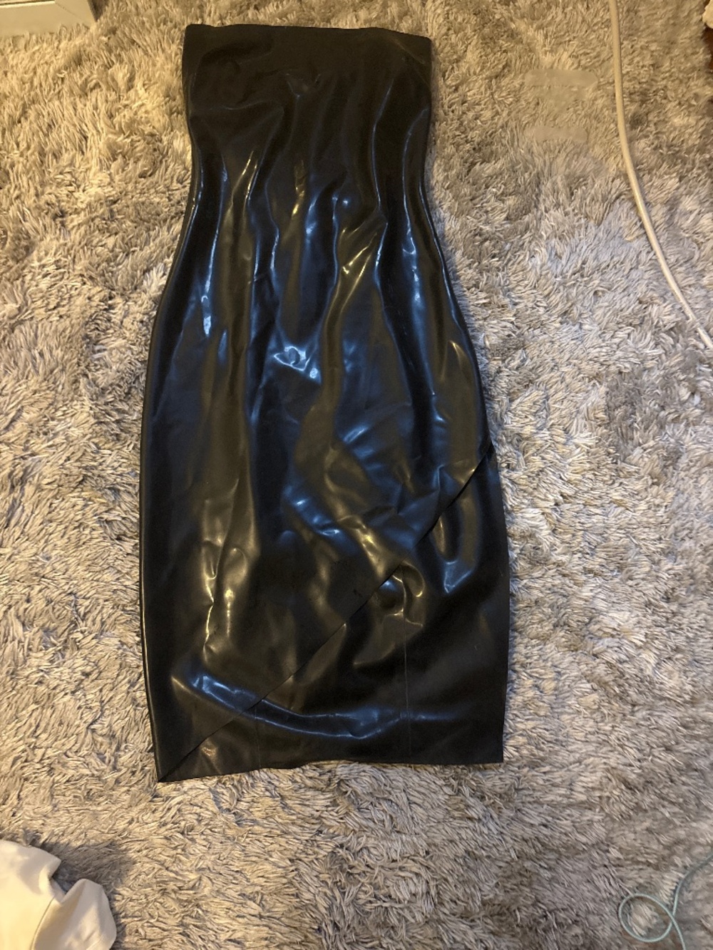 Strapless latex dress
